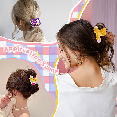 6Pcs 6 Style Acrylic Claw Hair Clips for Woman Girls Thick Hair PHAR-CA0001-006-1