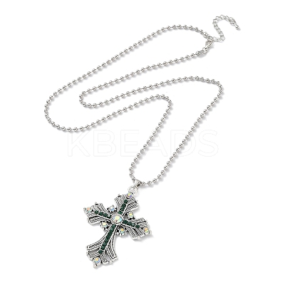 Cross Rhinestone Pendant Necklaces FK0815-8-1