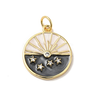 Rack Plating Brass Micro Pave Clear Cubic Zirconia Pendants KK-H431-13G-1
