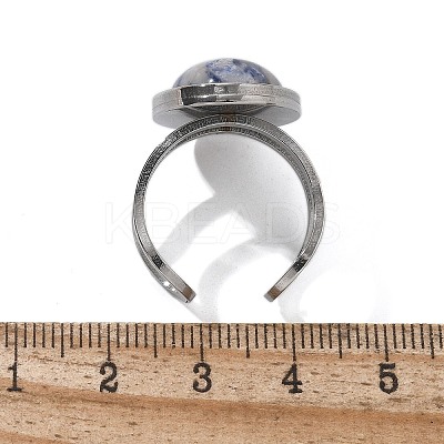 Oval Natural Sodalite Finger Rings RJEW-M062-02P-05-1