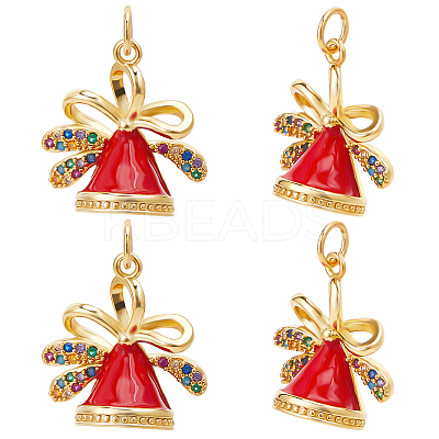 Brass Micro Pave Colorful Grade AAA Cubic Zirconia Pendants KK-BBC0015-36D-1