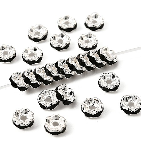 Brass Rhinestone Spacer Beads RB-A014-L6mm-02S-1