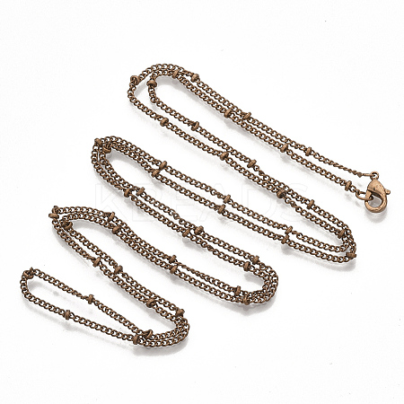 Brass Coated Iron Curb Chain Necklace Making LS-MAK-T006-01R-1