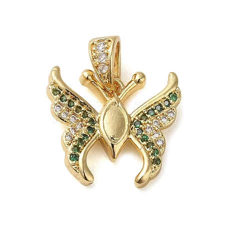 Brass Micro Pave Cubic Zirconia Pendants KK-U005-03D-G-1