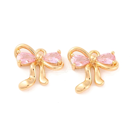 Brass Micro Pave Cubic Zirconia Charms KK-S389-03G-01-1