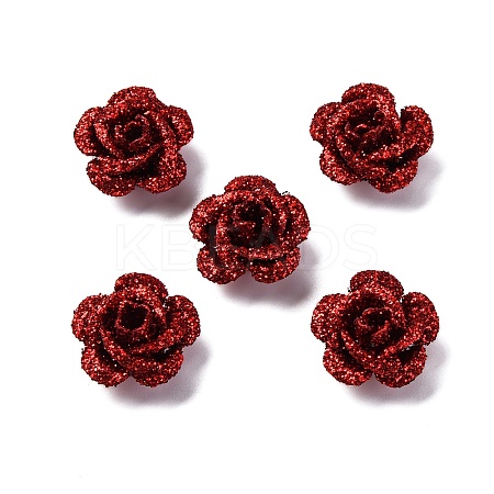 3D Rose Flower Baking Paint Aluminum Beads FIND-L019-01F-1