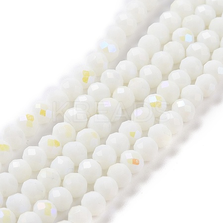 Electroplate Opaque Solid Color Glass Beads Strands X1-EGLA-A034-P4mm-L17-1