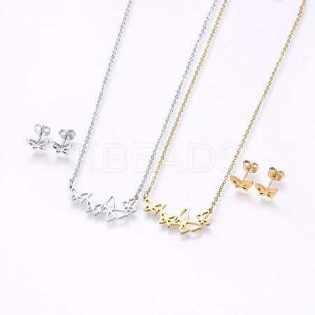 304 Stainless Steel Jewelry Sets SJEW-O090-14-1