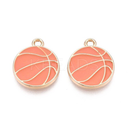 Rack Plating Alloy Enamel Pendants PALLOY-T091-19G-1