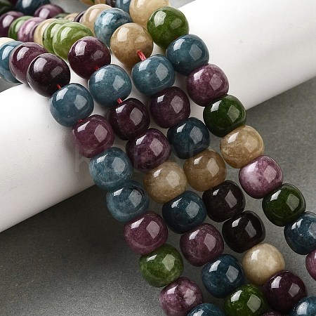 Natural Dyed White Jade Beads Strands G-U023-B03-02-1