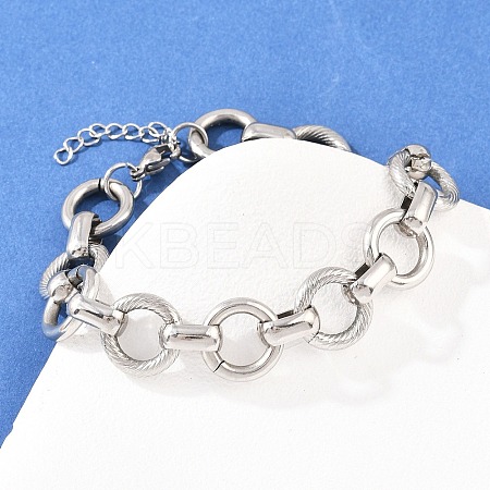 304 Stainless Steel Link Chain Bracelets for Women BJEW-Z154-01P-1