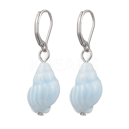 Porcelain Leverback Earrings EJEW-JE06305-1