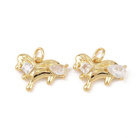 Brass Micro Pave Cubic Zirconia Pendants KK-G544-19G-1