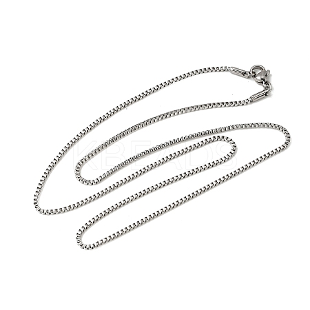 Non-Tarnish 201 Stainless Steel Box Chain Necklaces STAS-P101-45P-1