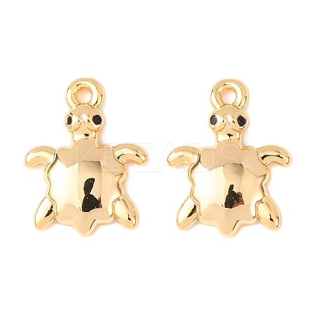 Brass Micro Pave Cubic Zirconia Charms KK-A284-11B-G-1