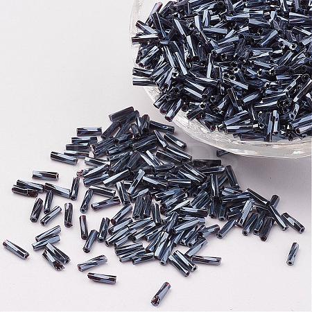 Glass Twisted Bugle Beads SEED-E002-6mm-829#-1