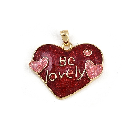 Brass Enamel Pendants KK-D424-31A-G-1