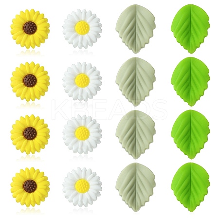 20Pcs 4 Styles Food Grade Eco-Friendly Silicone Focal Beads SIL-CJ0001-21-1