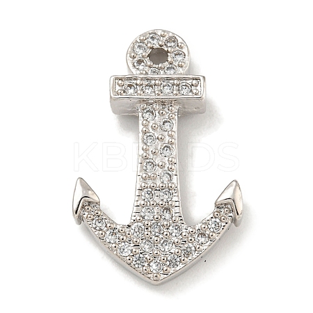 Brass Micro Pave Clear Cubic Zirconia Pendants KK-G493-01P-01-1