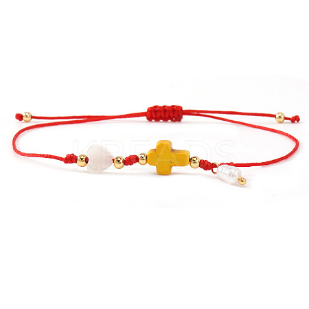Plastic Imitation Pearl Charm Bracelets GR7958-2-1