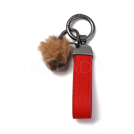 Plush & Imitation Leather Keychain KEYC-K023-01B-01-1