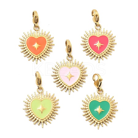 304 Stainless Steel Enamel Pendant Decoration STAS-L283-41G-1