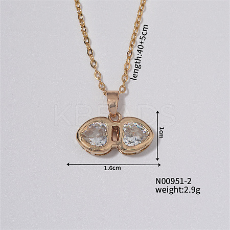 Vintage chic angel wing collarbone necklace with dazzling diamonds. HI7354-2-1