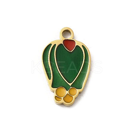 304 Stainless Steel Enamel Charms STAS-I335-04G-03-1