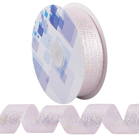 20 Yards Iridescent Polyester Ruffled Ribbon for Sewing Decoration OCOR-WH20007-14C-1