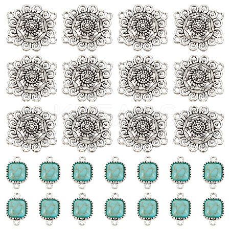 20Pcs Tibetan Style Alloy Flower Multi-Strand Links FIND-SC0003-65-1