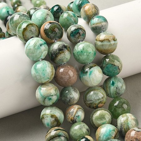 Natural Green Line Jasper  Graduated Beads Strands G-F830-A01-01-1