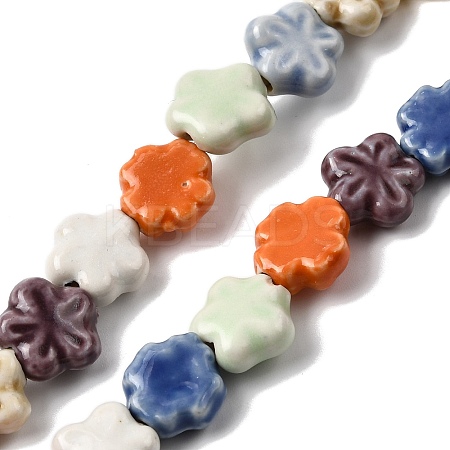 Handmade Porcelain Beads Strands PORC-K010-04-1