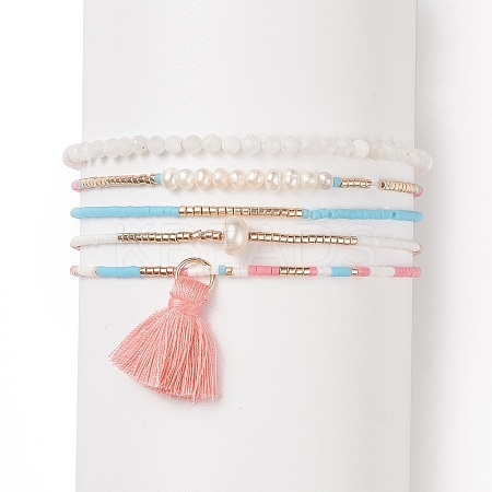 Glass Seed Beads Stretch Bracelet Sets BJEW-JB08955-1
