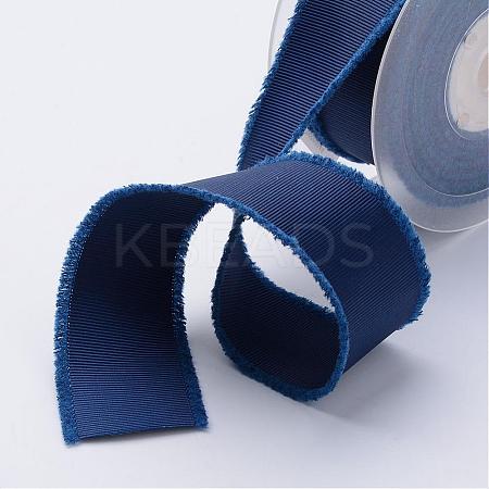 Polyester Frayed Grosgrain Ribbons ORIB-N0002-25mm-05-1