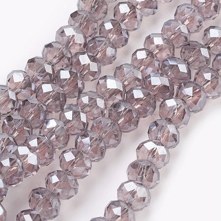 Electroplate Glass Beads Strands X-GLAA-K027-PL-A01-1