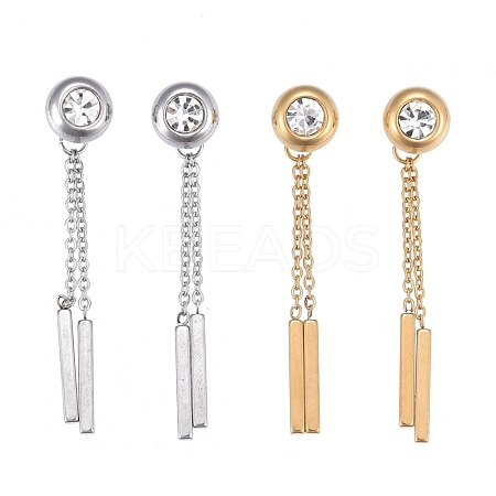 304 Stainless Steel Chain Tassel Earrings EJEW-I248-25-1