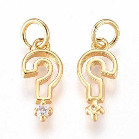 Brass Punctuation Charms ZIRC-L070-84G-1