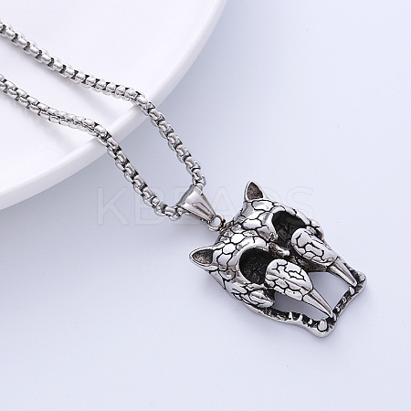 Vintage Men's Punk 304 Stainless Steel Animal Pendant Necklaces PN8087-1