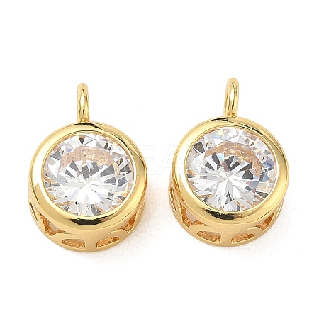 Brass Pave Clear Cubic Zirconia Pendants CU-CBA42CA-04C-G-1