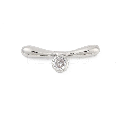 Brass Micro Pave Clear Cubic Zirconia Toggle Clasps Parts KK-U051-05P-1