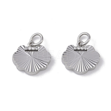 Brass & Clear Cubic Zirconia Charms KK-G497-20P-1