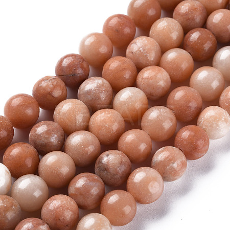 Natural Pink Aventurine Round Beads Strands G-S147-8mm-1