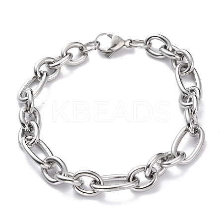 Tarnish Resistant 304 Stainless Steel Figaro Chain Bracelets LS-BJEW-E271-05P-1