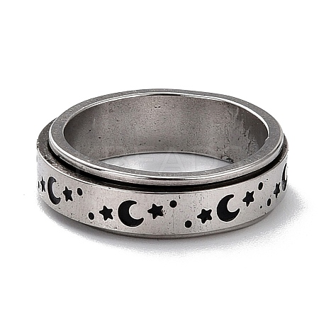 Non-Tarnish 203 Stainless Steel Rotating Spinner Fidget Band Rings for Anxiety Stress Relief LS-RJEW-G118-01P-1