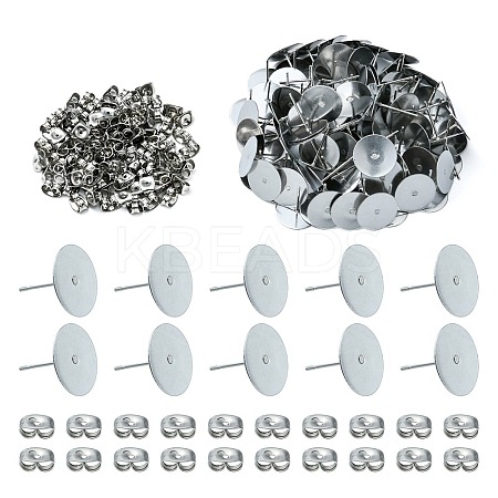 100Pcs 304 Stainless Steel Stud Earring Findings STAS-YW0001-43A-1
