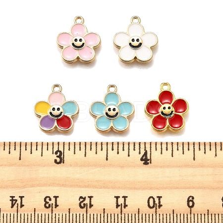 10Pcs 5 Styles Alloy Enamel Pendants ENAM-FP0002-45-1