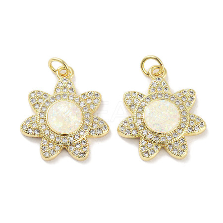 Brass Micro Pave Clear Cubic Zirconia Pendants KK-L213-019G-1