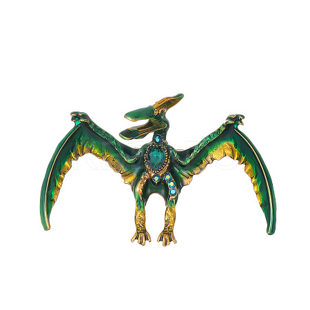 Pterosaurs Alloy Rhinestone Brooch JEWB-Z031-01AG-1