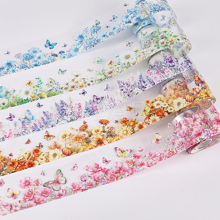5 Rolls 5 Colors PET Self-Adhesive Paper Decorative Stickers DIY-CP0012-92-1