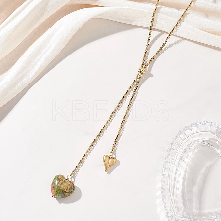 304 Stainless Steel Box Chain Lariat Necklaces NJEW-JN05890-1